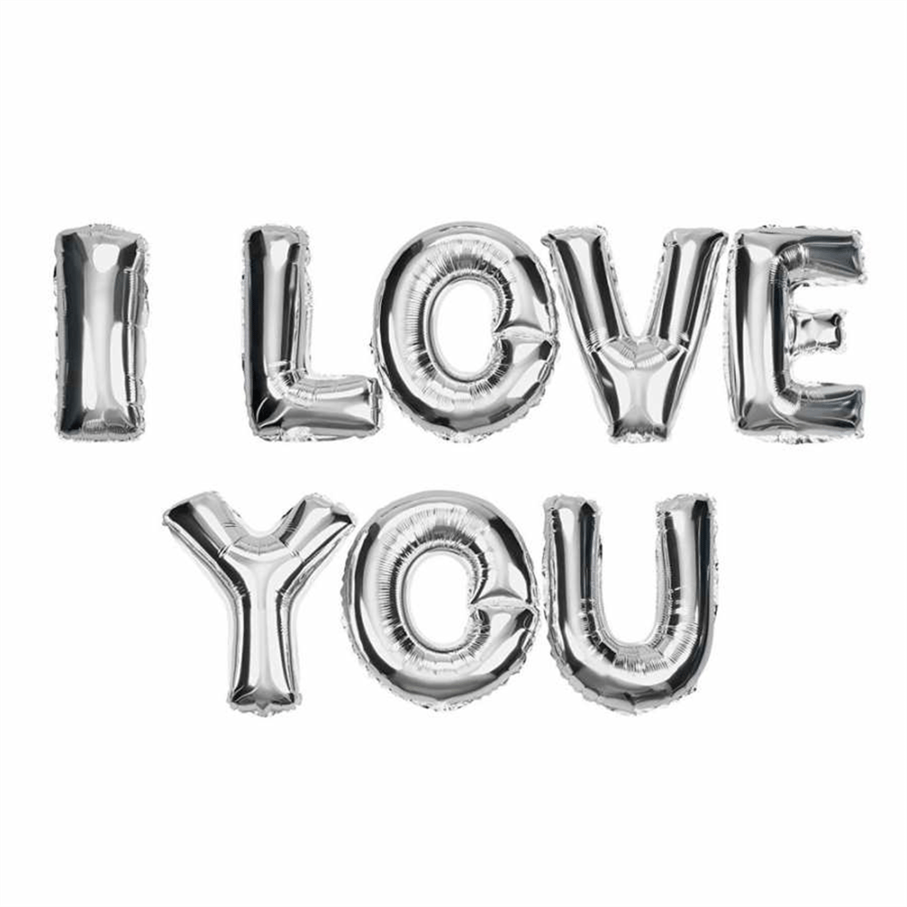 FOLYO BALON I LOVE YOU SET GÜMÜŞ RENK