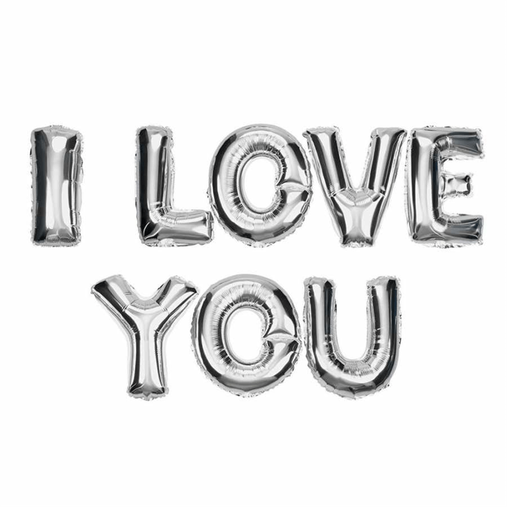 FOLYO BALON I LOVE YOU SET GÜMÜŞ RENK