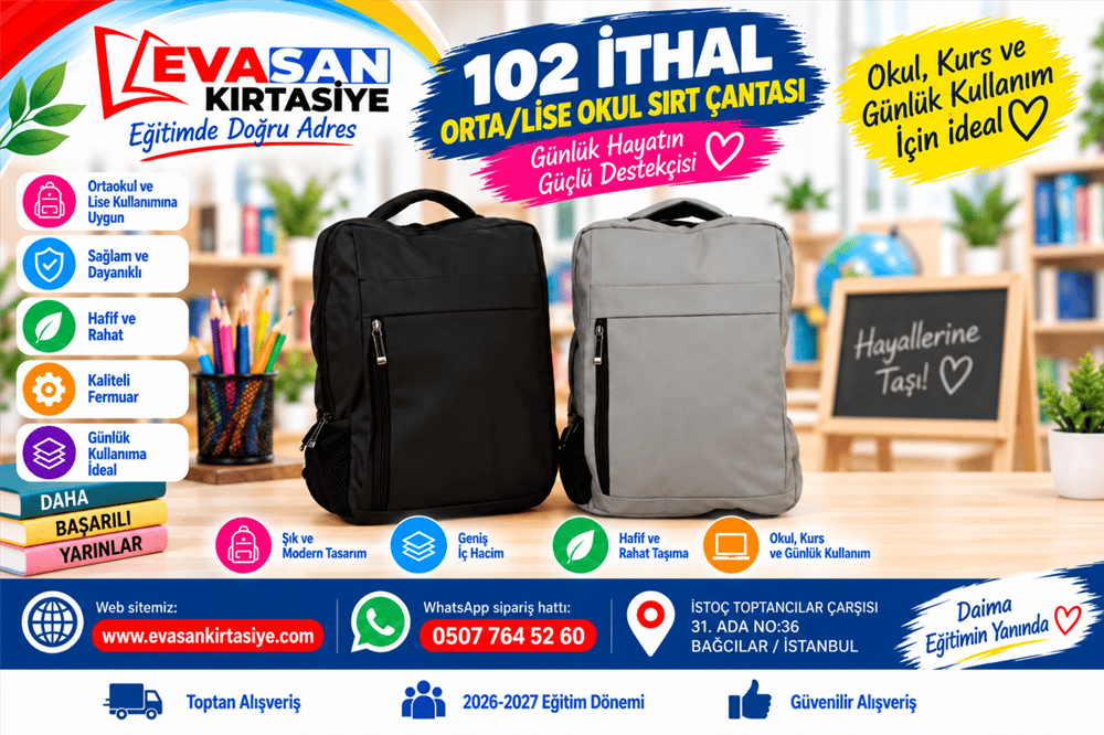 GMS 102 ORTAOKUL/LİSE SIRT ÇANTASI