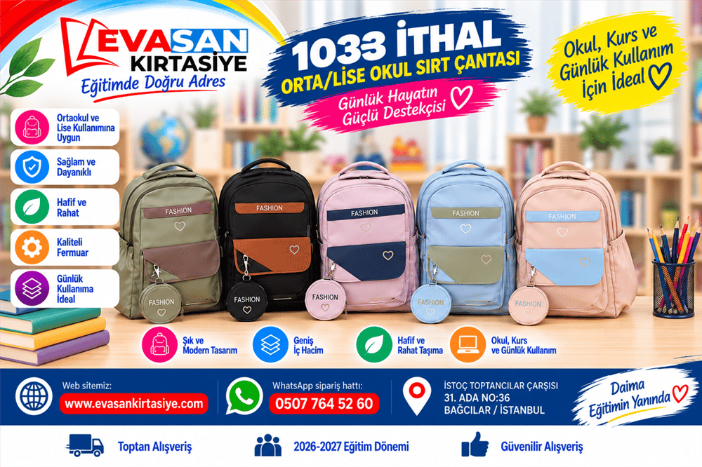 GMS 1033 ORTAOKUL/LİSE SIRT ÇANTASI