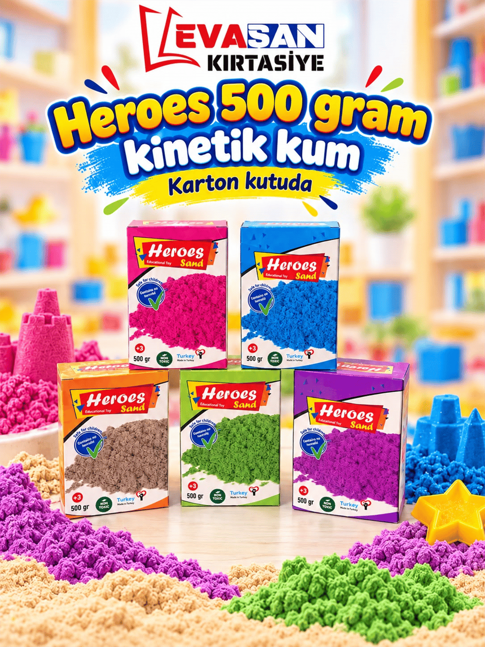 HEROES 500 GRAM KİNETİK KUM (KARTON KUTUDA)