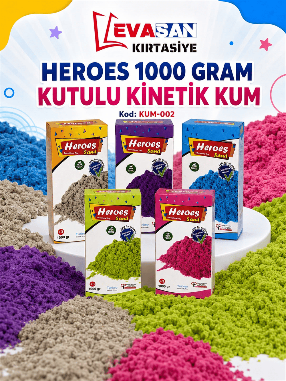HEROES KUM-002 KİNETİK KUM 1000 GR KUTULU