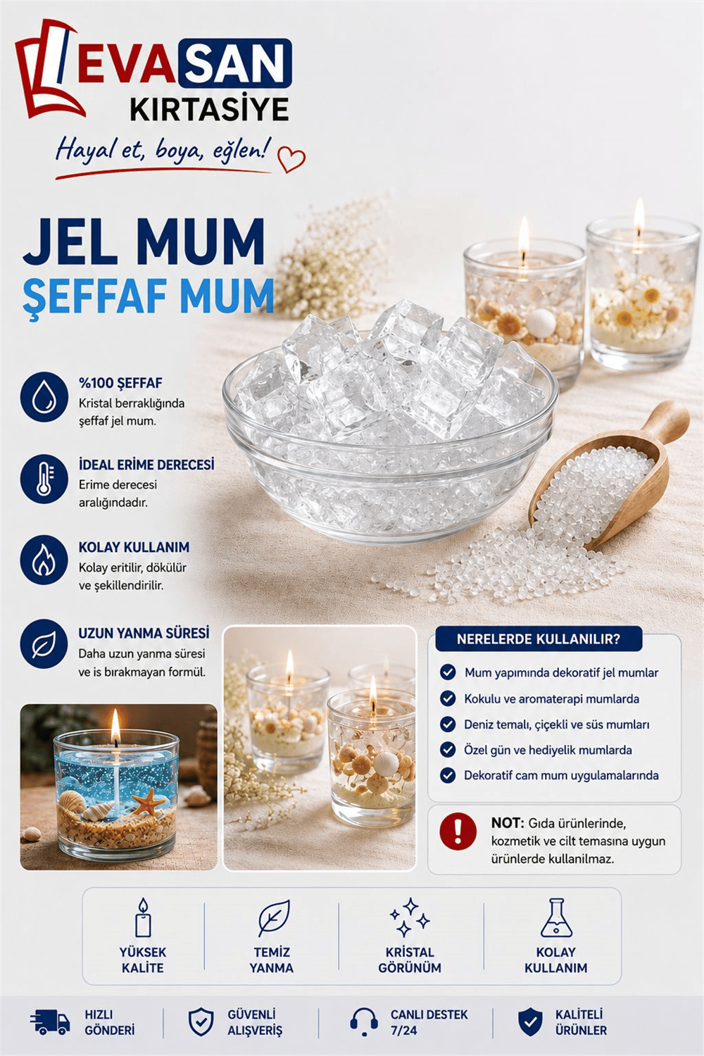 JEL MUM ŞEFFAF MUM 1 KİLO
