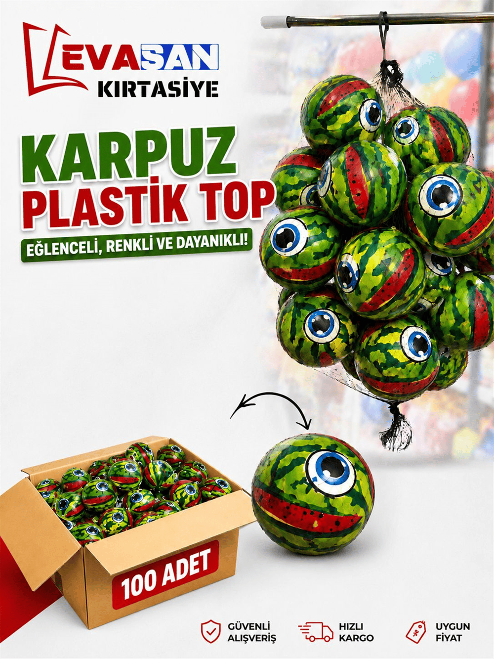 KARPUZ PLASTİK TOP*100