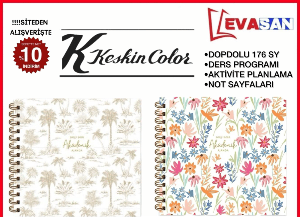 KESKİN 16X16 2026 SPRALLİ AKADEMİK AJANDA 176 SAYFA