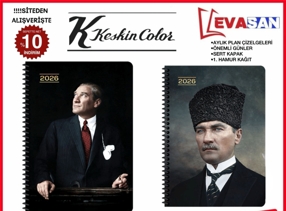 KESKİN 17X24 2026 SPRALLİ BAŞ KOMUTAN AJANDA 168 YAP