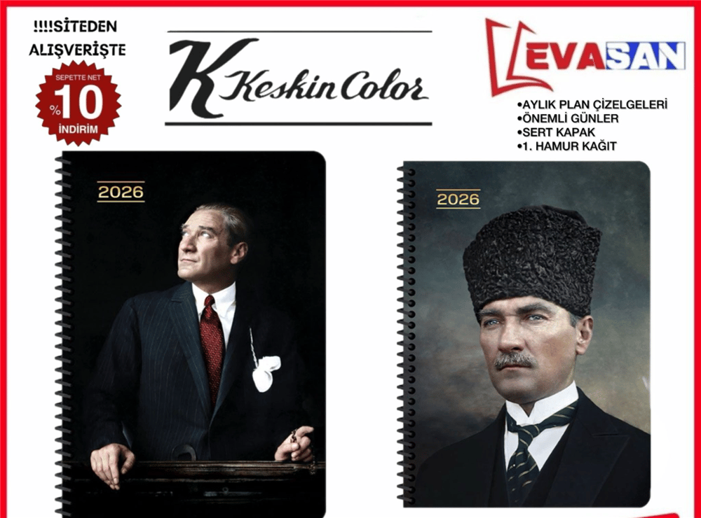 KESKİN 17X24 2026 SPRALLİ BAŞ KOMUTAN AJANDA 168 YAP