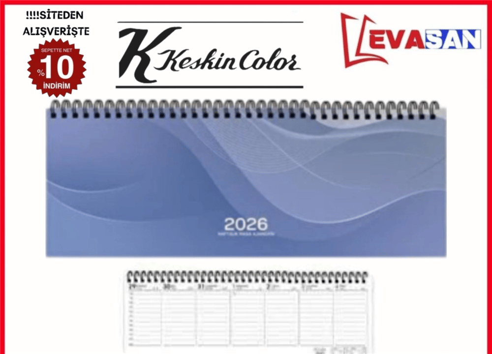 KESKİN 2026 SPRALLİ HAFTALIK MASA AJANDASI