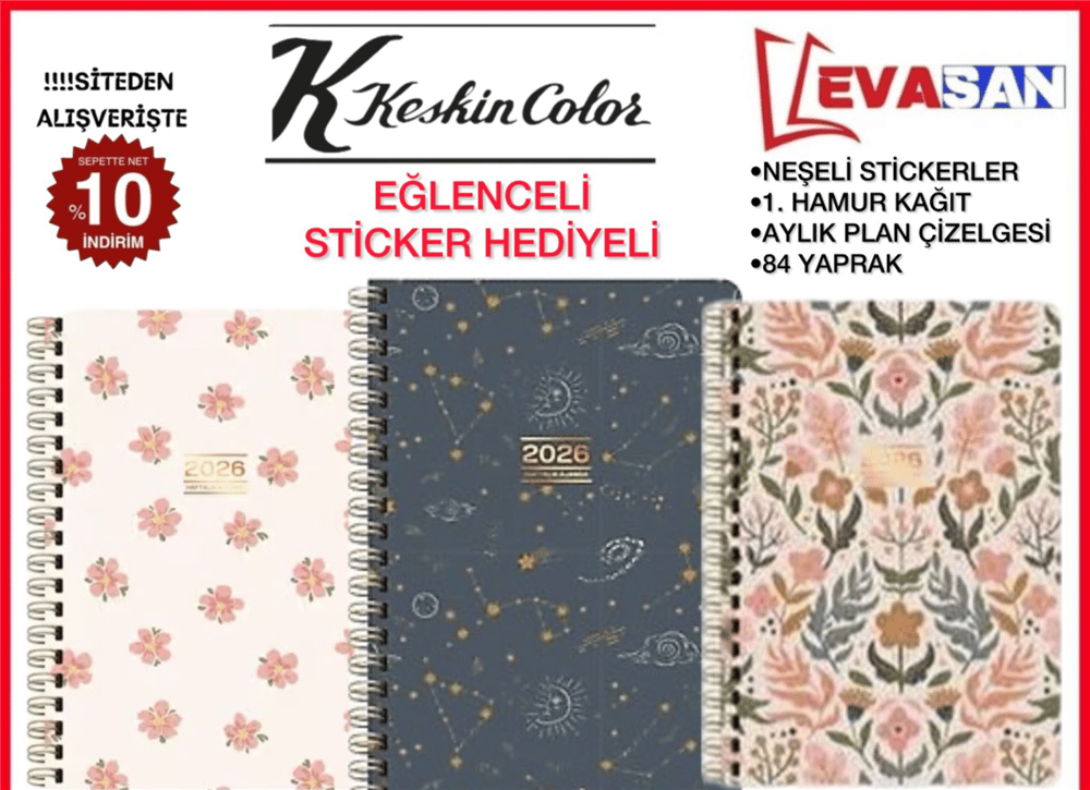 KESKİN A5 2026 HAFTALIK SPRALLİ AJANDA 84 YAPRAK