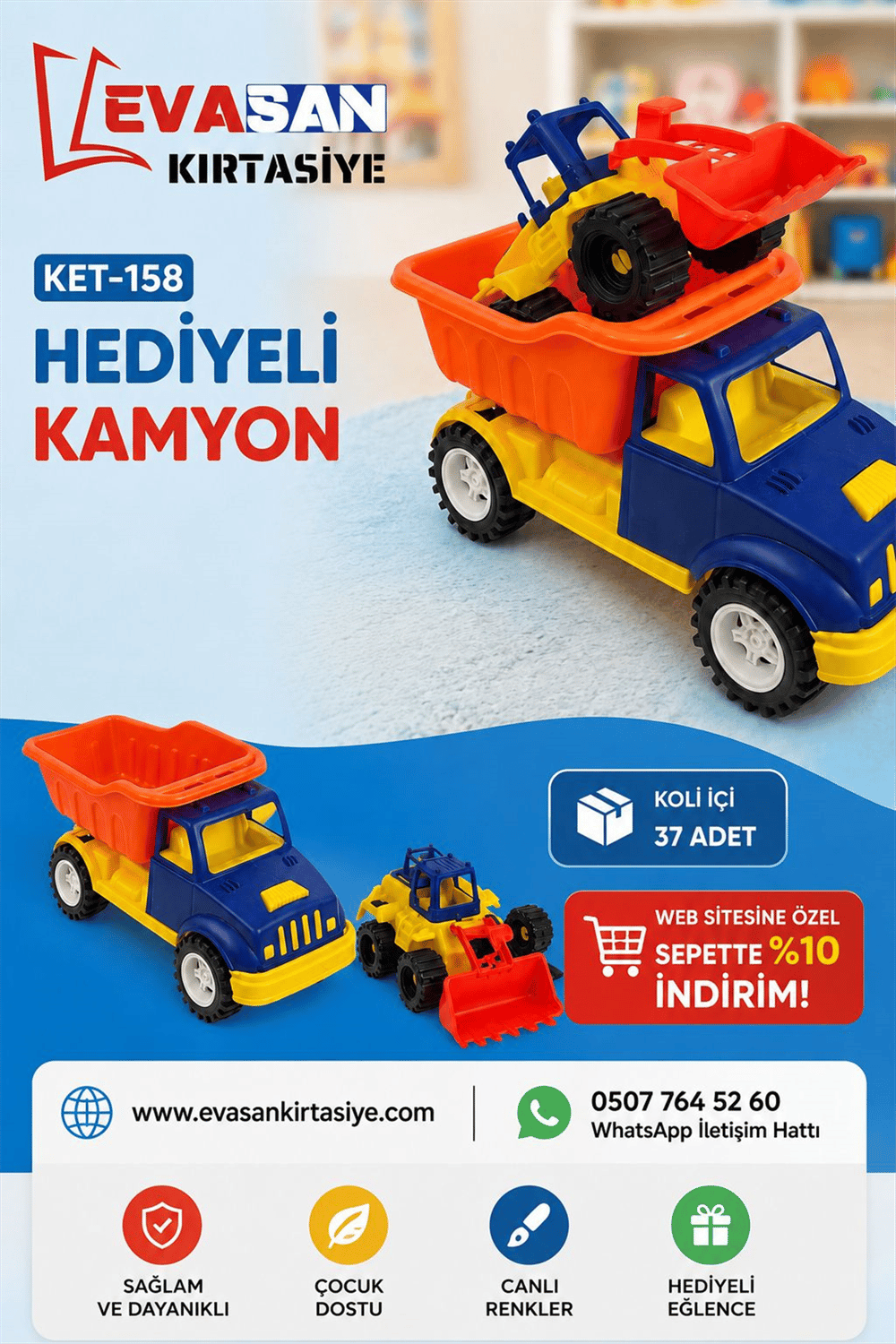 KET-158 HEDİYELİ KAMYON SETİ 22X34 *37