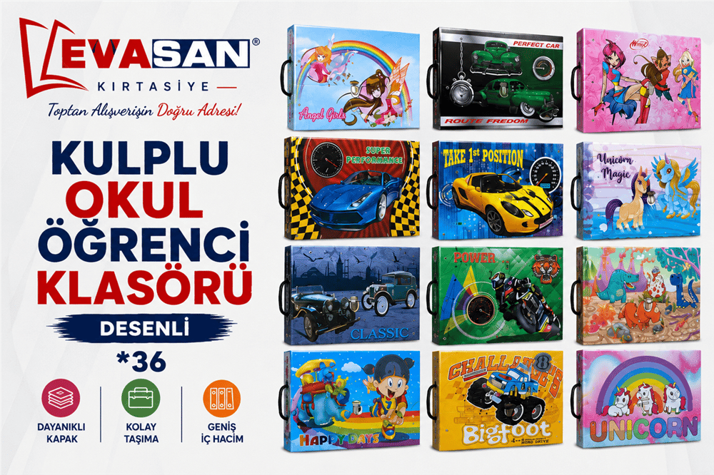 KULPLU OKUL ÖĞRENCİ KLASÖRÜ DESENLİ *36