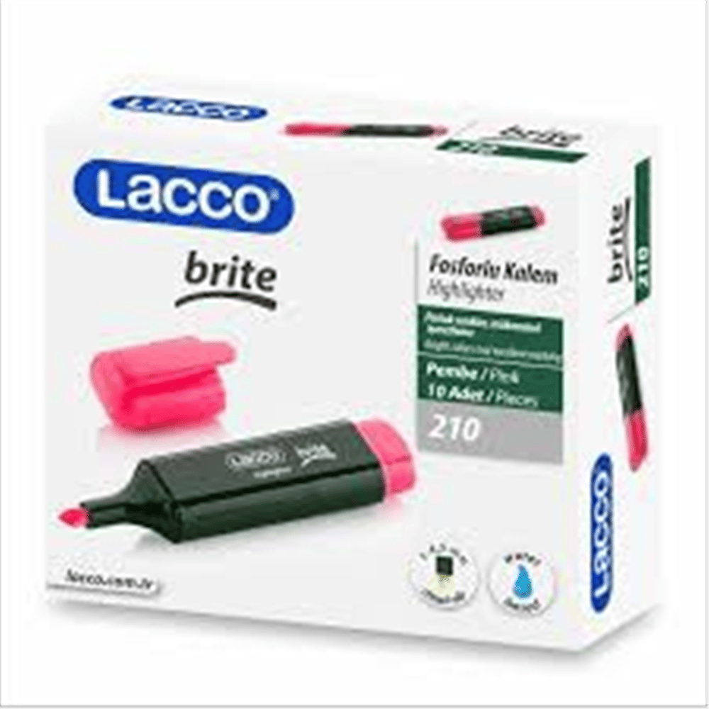 LACCO BRİTE PEMBE FOSFORLU KALEM 210 10 LU *200
