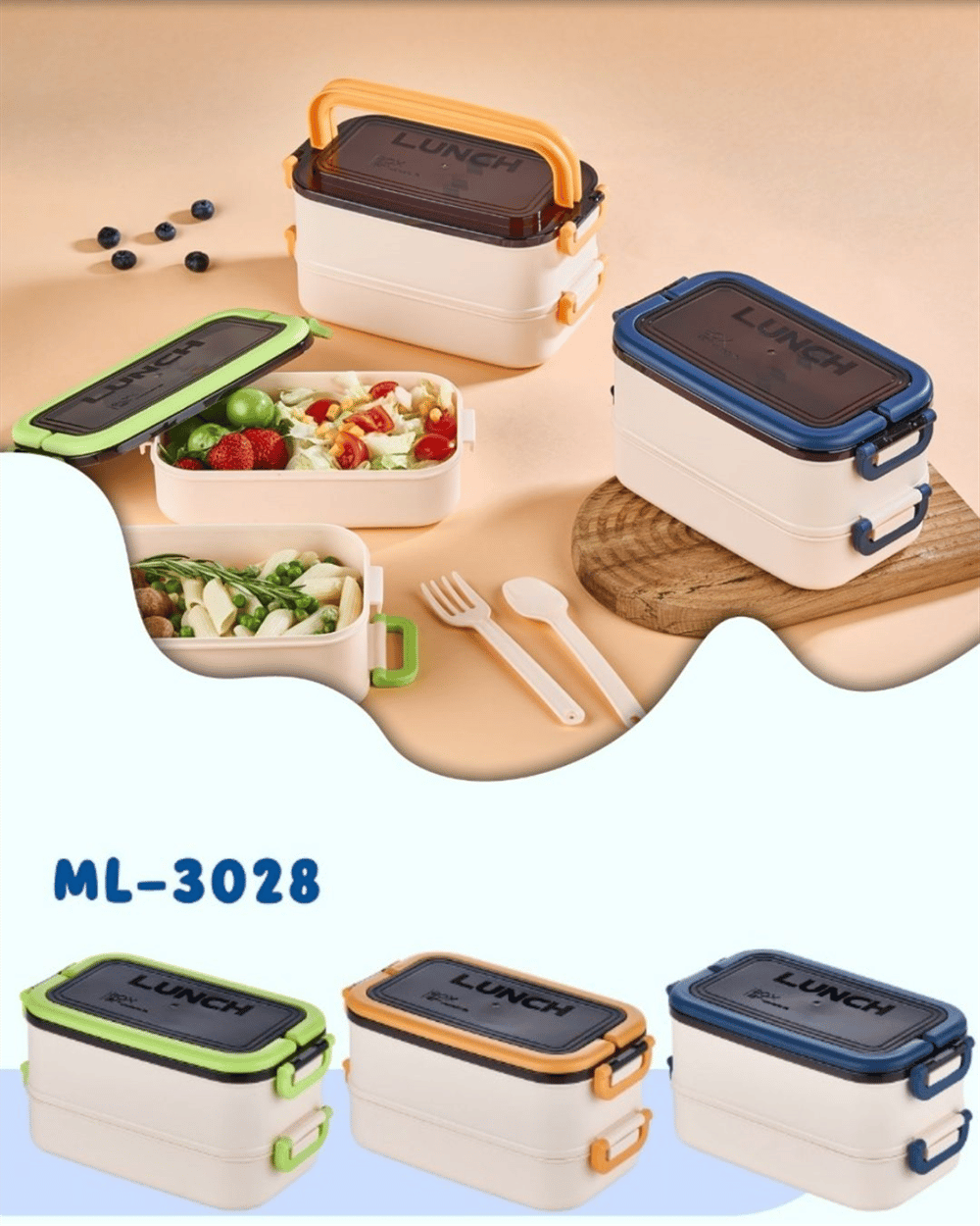 LUNCH BOX ML-3028 2 KATLI BESLENME KABI *24