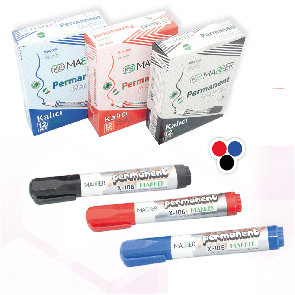 MABER-MBX-106 PERM.MARKER KIRMIZI 12'Lİ 1152*96