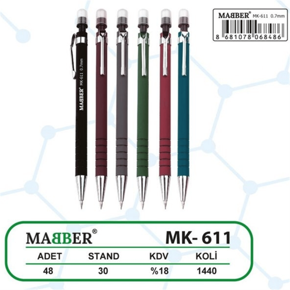 MABER-MP611 VERSATİL KALEM 0.7 48'Lİ 1440*30