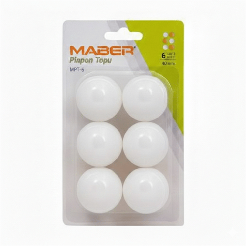 MABER MPT-6 PİNPON TOPU 6.LI BLİSTERLİ