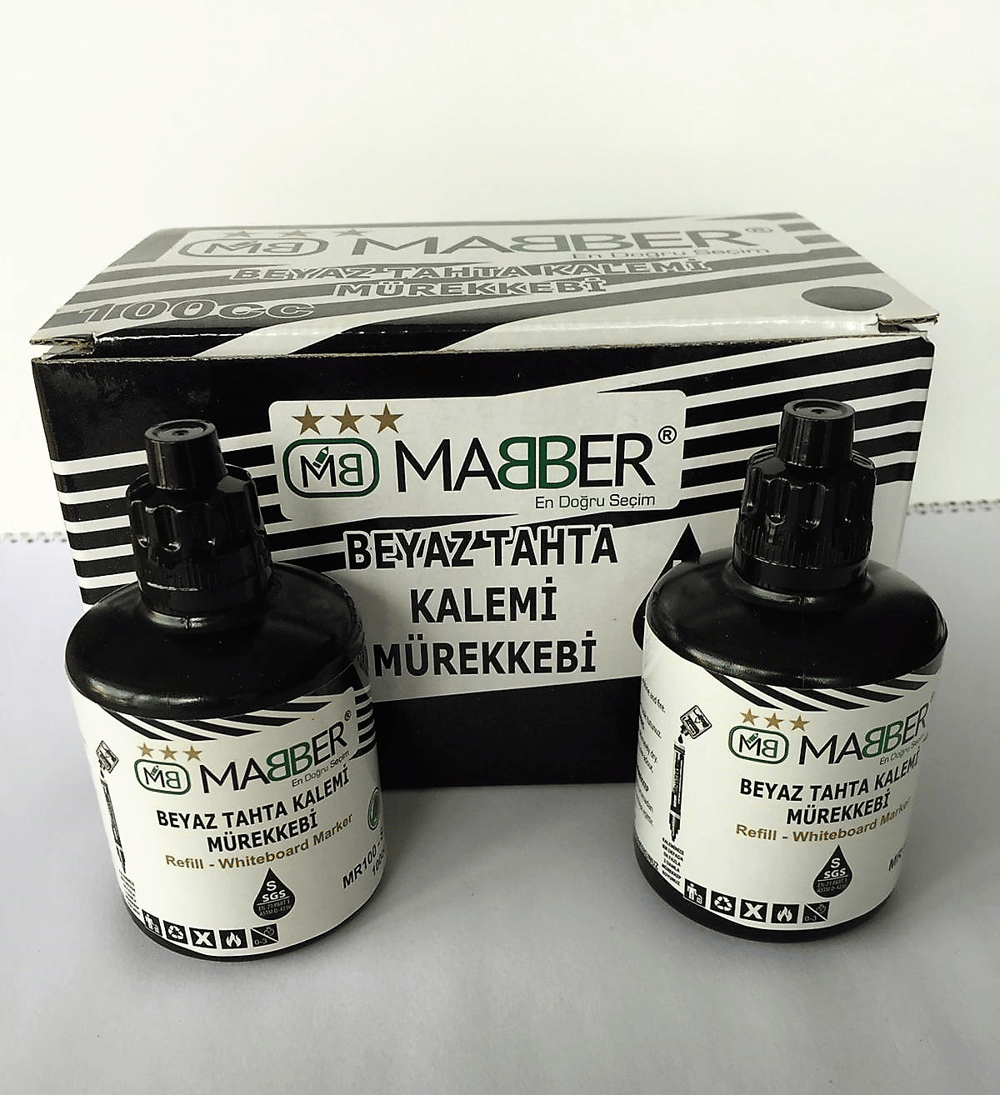 MABER-MR100cc  BEYAZ TAHTA MÜREK.SİYAH 6'LI 96*16