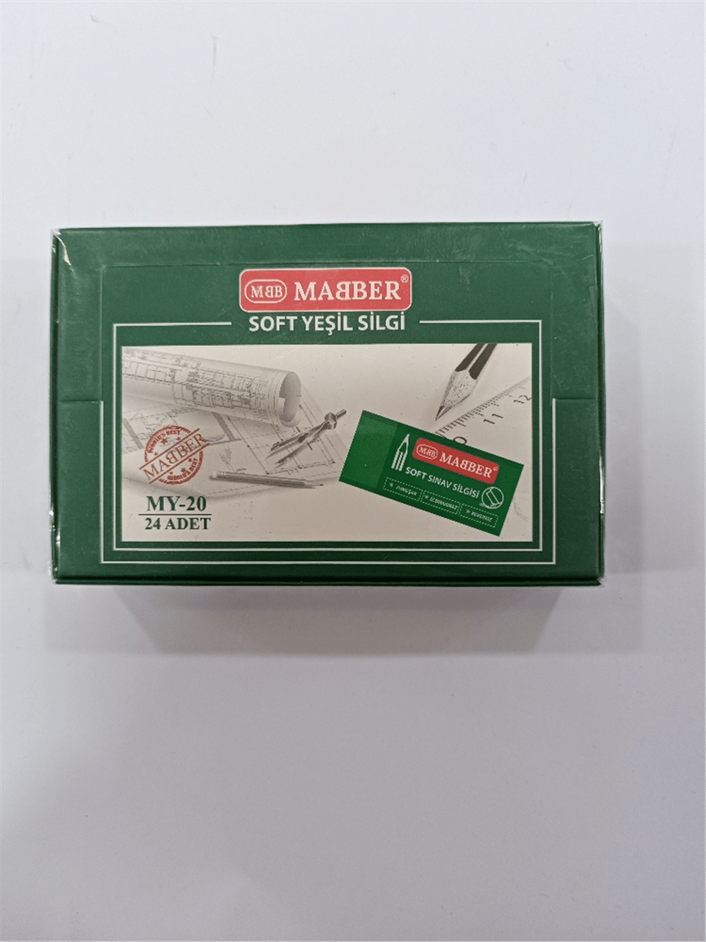 MABER-MY20 SOFT YEŞİL SİLGİ 24 LÜ 720*30