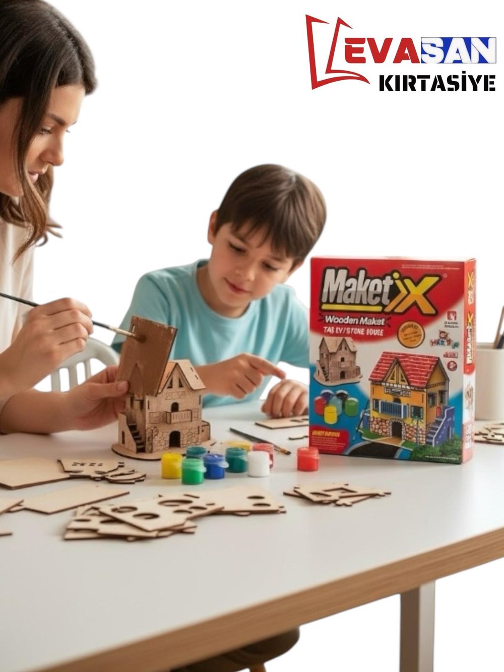 MAKETİX TAŞ EV AHŞAP BOYAMA SETİ 