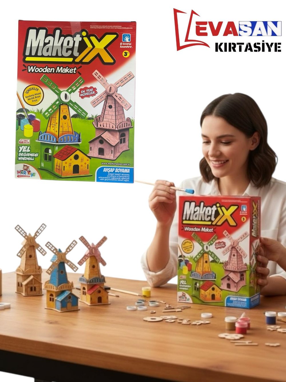 MAKETİX YEL DEĞİRMENİ AHŞAP BOYAMA SETİ 