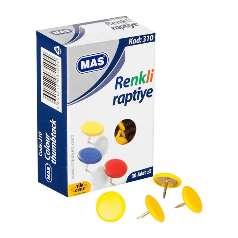 MAS 310 RENKLİ RAPTİYE PVC KAPLI 36LI PK.