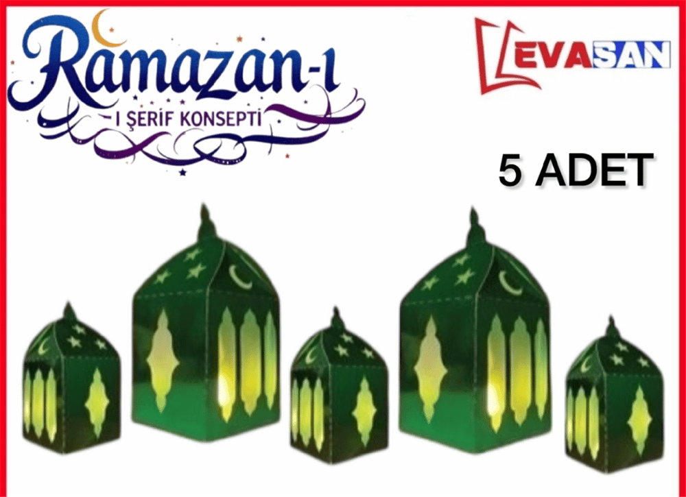 MASA ÜSTÜ DEKOR RAMAZAN TEMALI YEŞİL 5 ADET