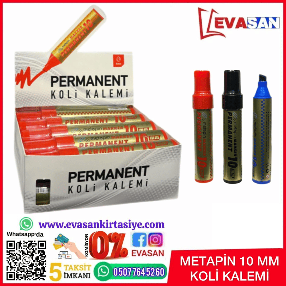 METAPİN PERMANENT KOLİ KALEMİ 10 ML. PK:10 LU