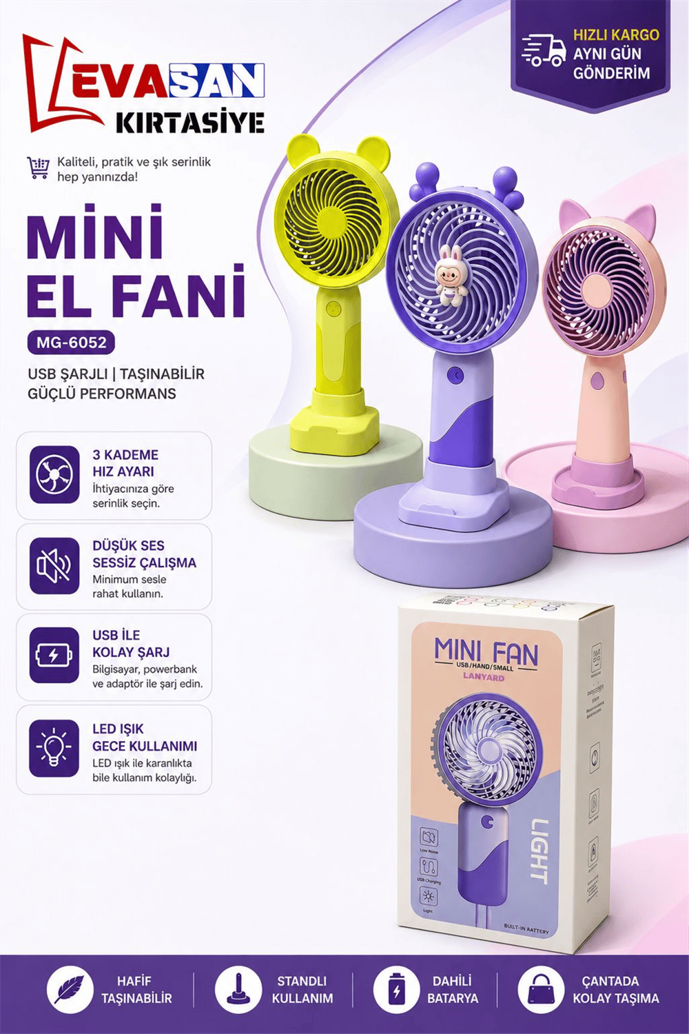 MG-6052 MİNİ EL FANI 