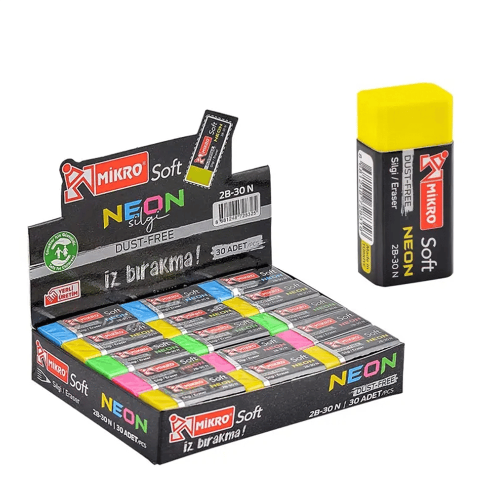 MİKRO DUST FREE NEON SİLGİ 30 LU