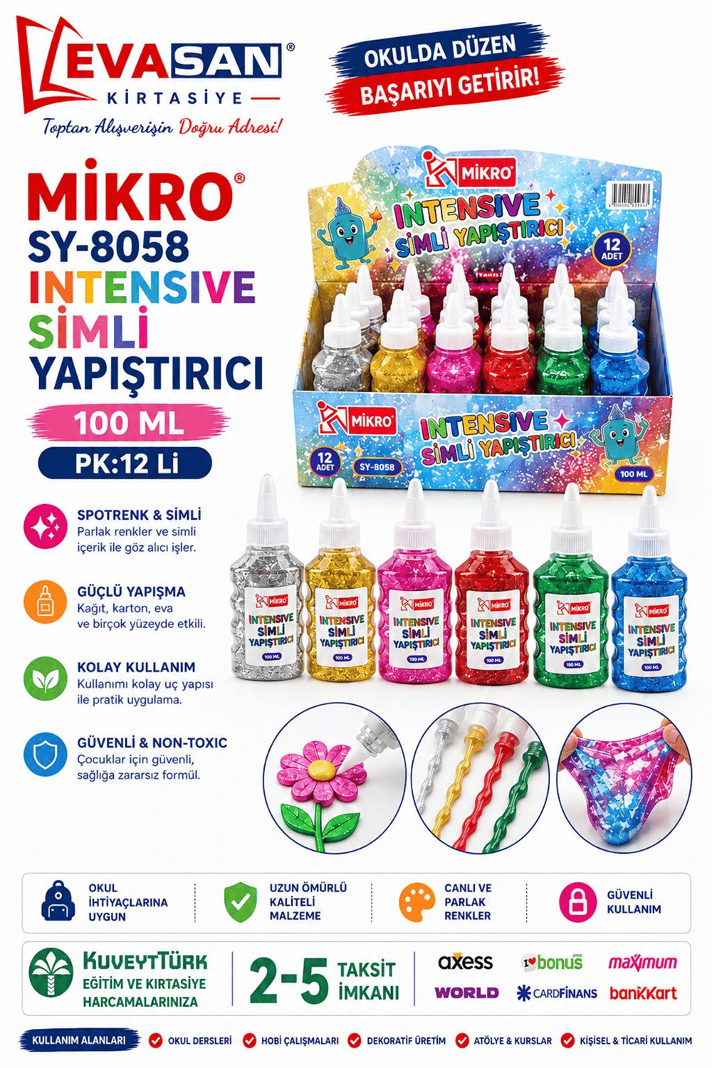 MİKRO SY-8058 INTENSIVE SİMLİ YAPIŞTIRICI 100ML PK:12 Lİ 