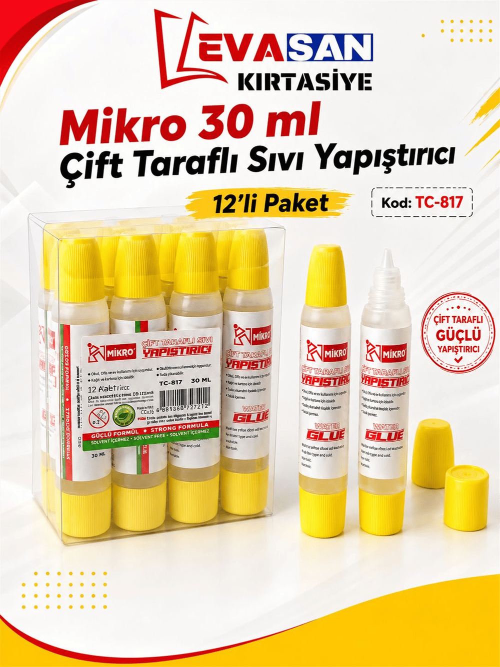 MİKRO TC-817 ÇİFT TARAFLI SIVI YAPIŞTIRICI 30ML PK:12 Lİ 