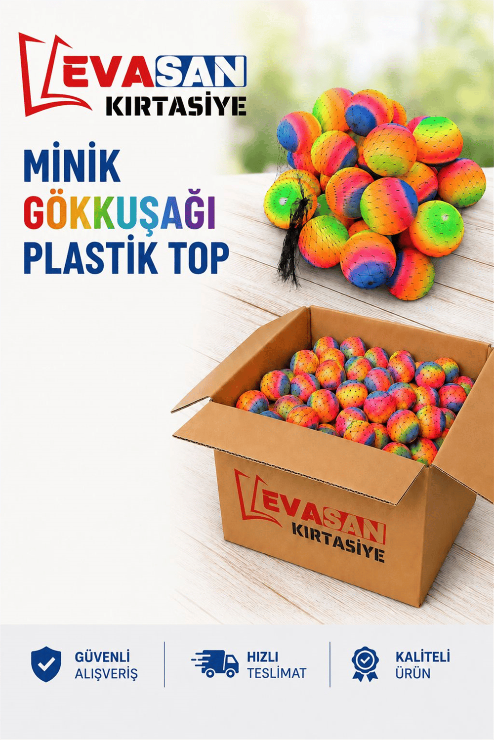 MİNİK GÖKKUŞAĞI PLASTİK TOP*500