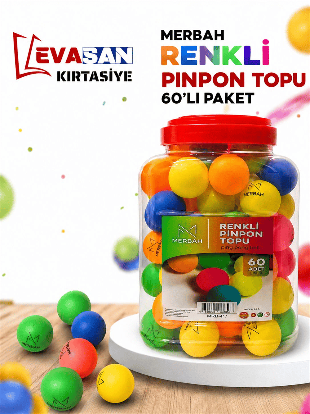 MRB-417 RENKLİ PİNPON TOPU PK:60 LI 