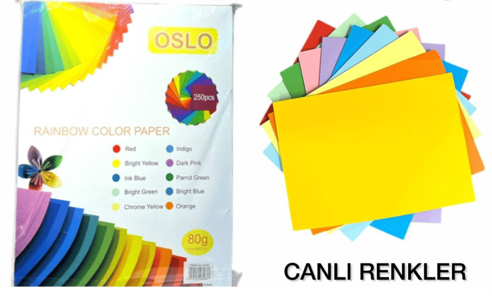 OSLO FOTOKOBİ KAĞIDI 80G RENKLİ 250Lİ