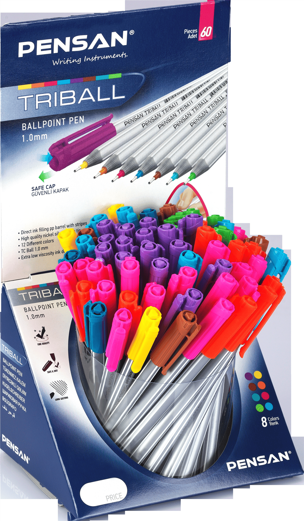 PENSAN TRİBAL RENKLİ TÜKENMEZ KALEM 60 LI 1003