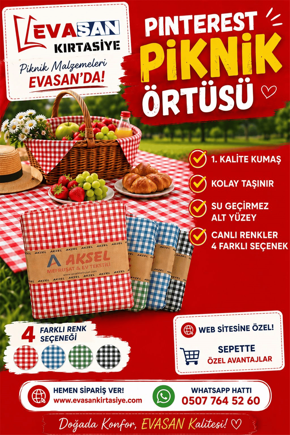 PİNTEREST PİKNİK ÖRTÜSÜ 170X170 