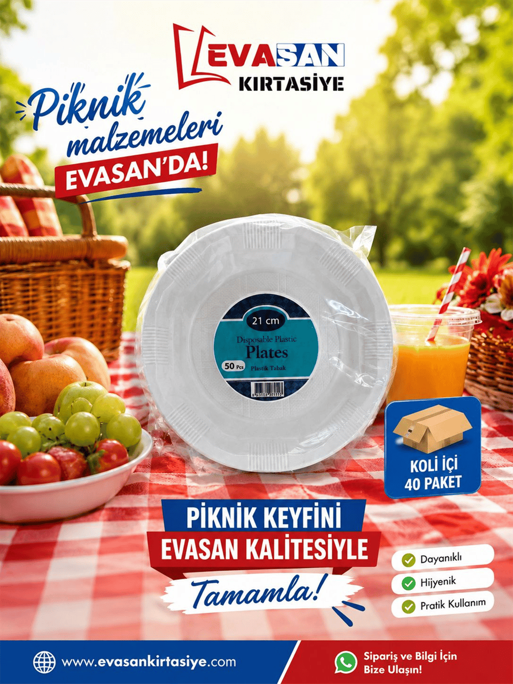 PLASTİK TABAK 21 CM PK:50 Lİ