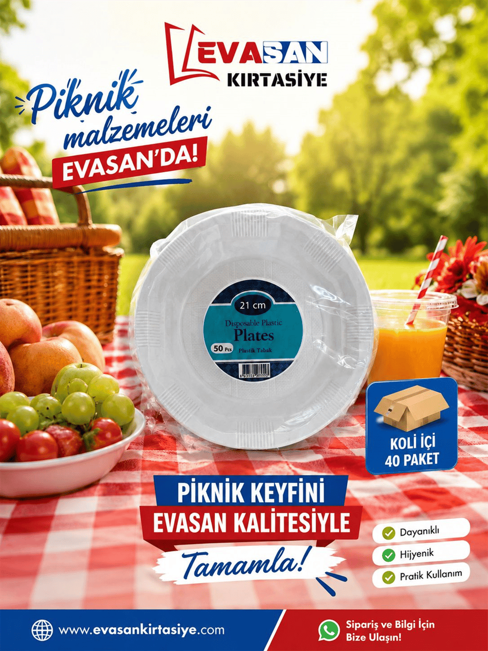 PLASTİK TABAK 21 CM PK:50 Lİ