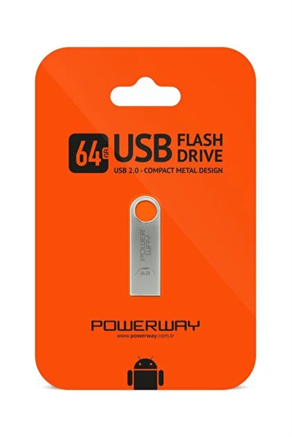 POWERWAY 64 GB METAL FLASH BELLEK