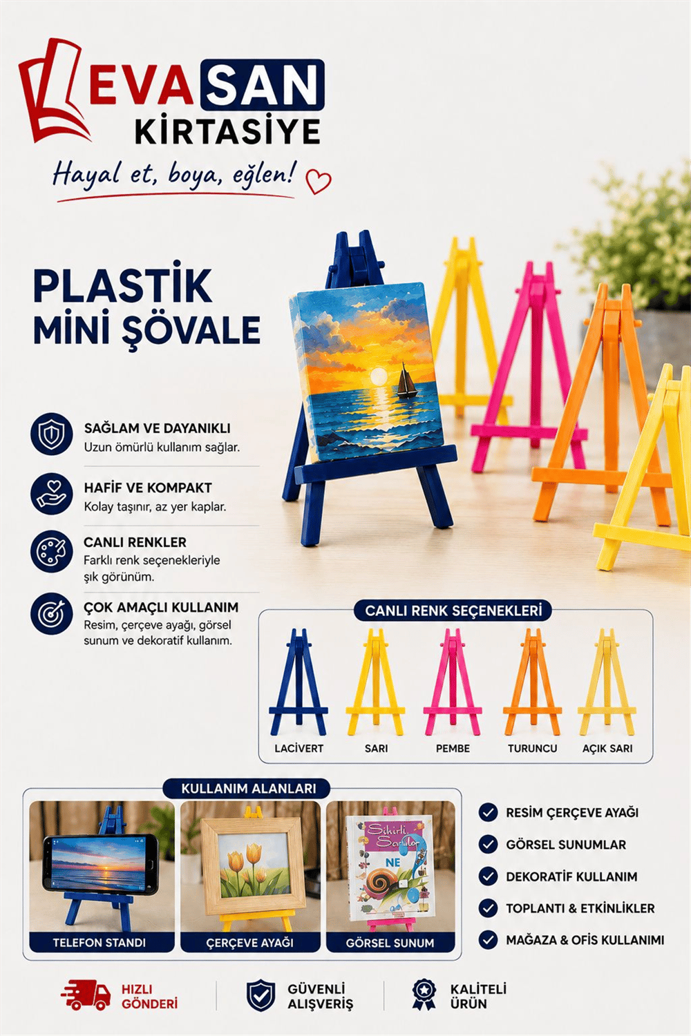 PROMOSYON 8X15 CM PLASTİK MİNİ ŞÖVALE