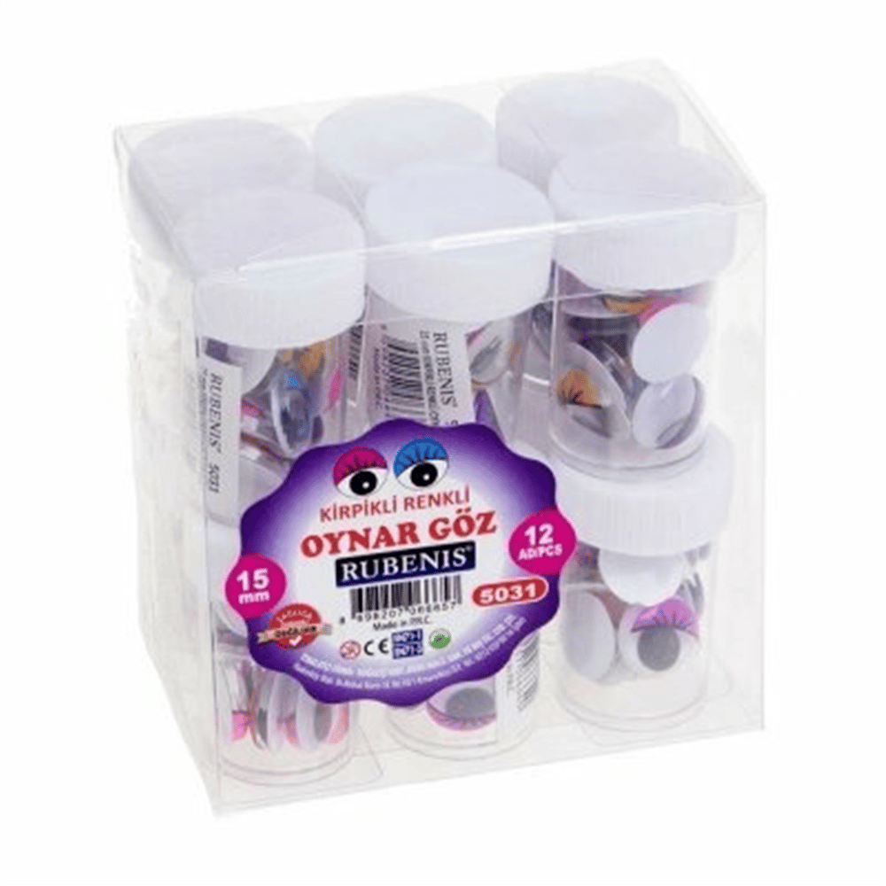 RUBENİS 5031 KİRPİKLİ RENKLİ OYNAR GÖZ 15 MM