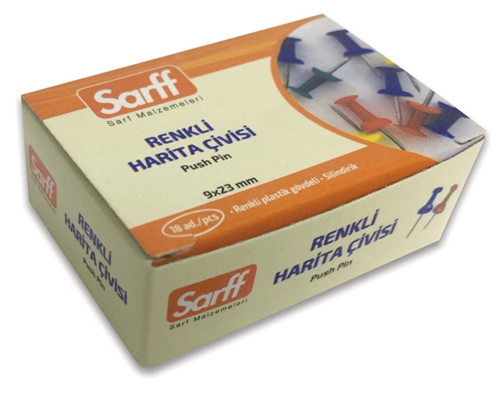SARFF RENKLİ HARİTA ÇİVİSİ 18 Lİ PK:10 LU