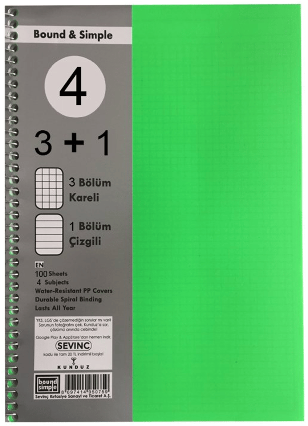 SEV AYRAÇLI DEFTER 3+1 100 YAP *40