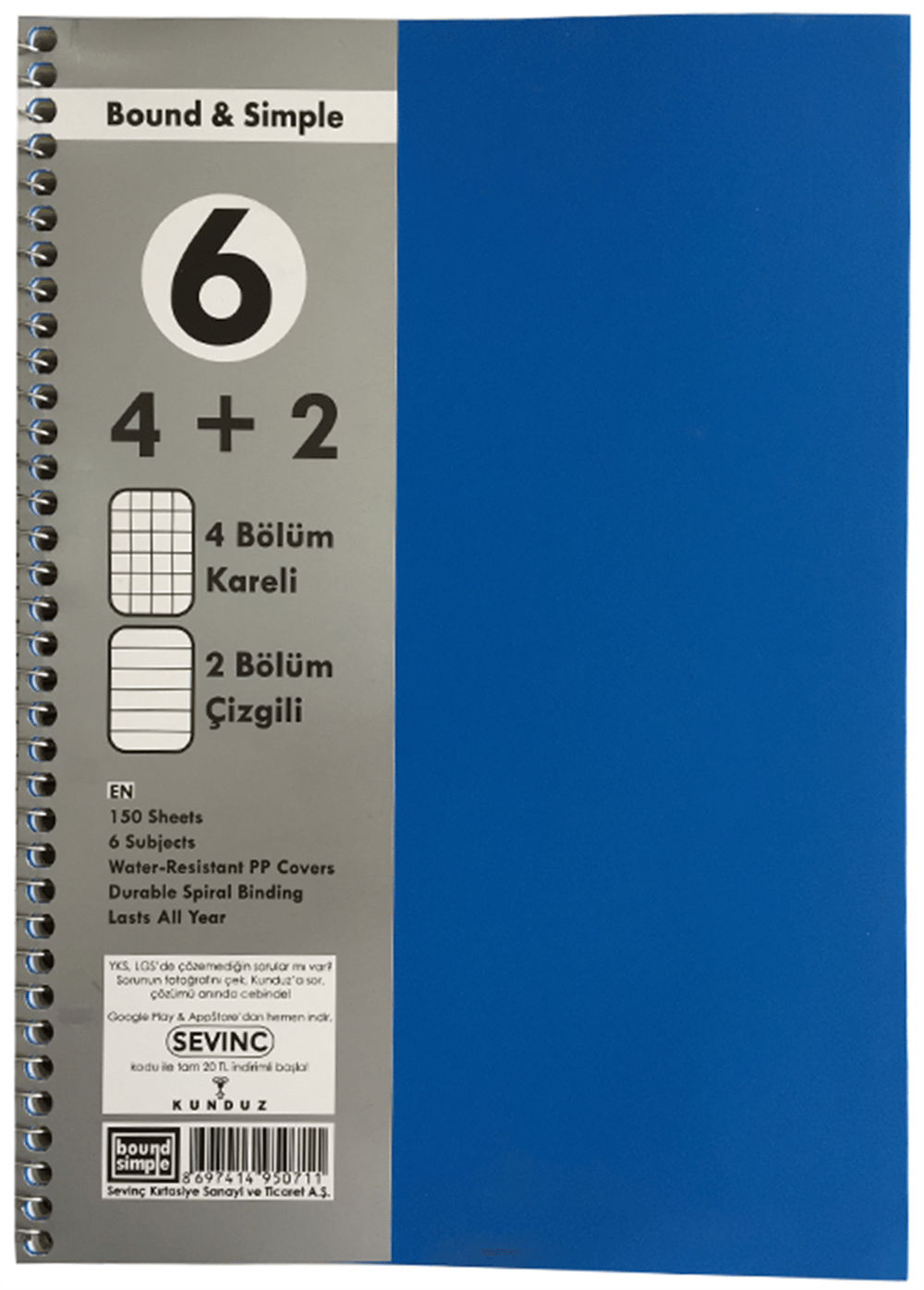 SEV AYRAÇLI DEFTER 4+2 150 YP *24