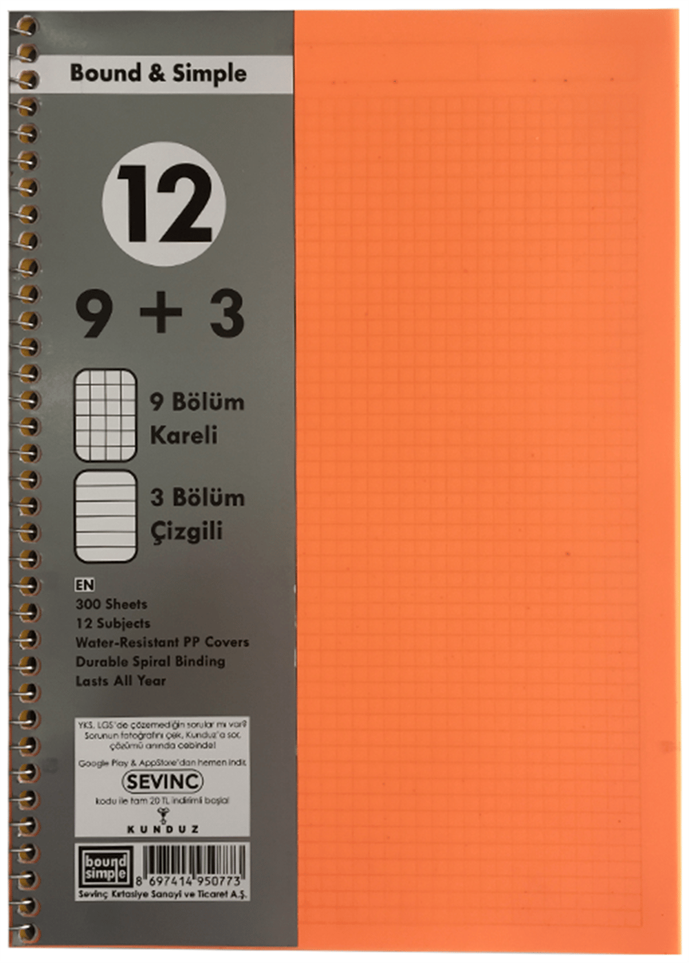 SEV AYRAÇLI DEFTER 9+3 300 YAP *14