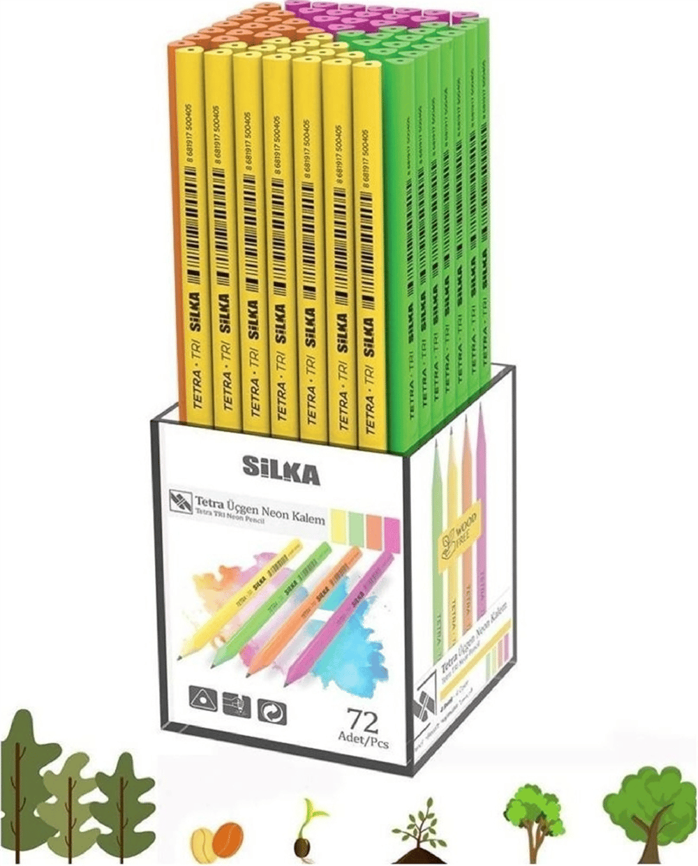 SİLKA TETRA NEON ÜÇGEN KURŞUN KALEM