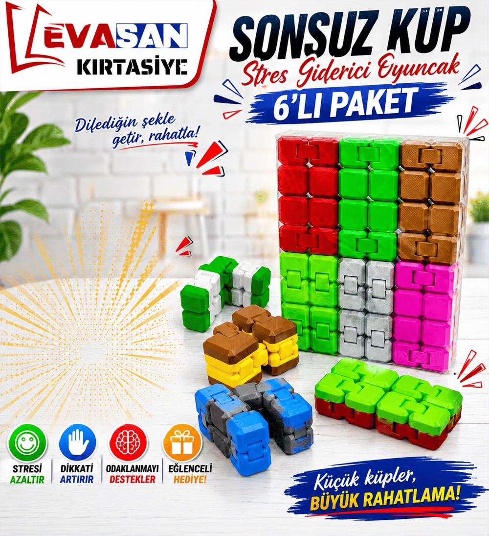 SONSUZ KÜP STRES GİDERİCİ OYUNCAK PK:6 LI