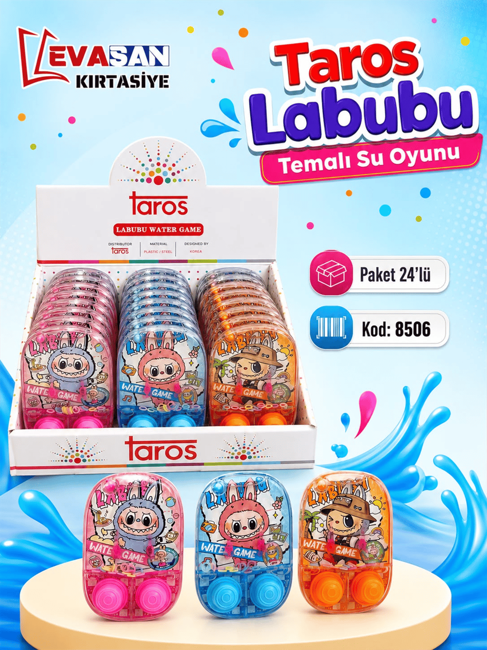 TAROS 8506 LABUBU TEMALI SU OYUNU PK:24 LÜ