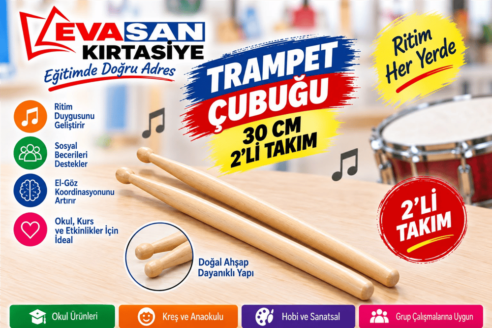 TRAMPET ÇUBUĞI 30 CM 2 Lİ TAKIM