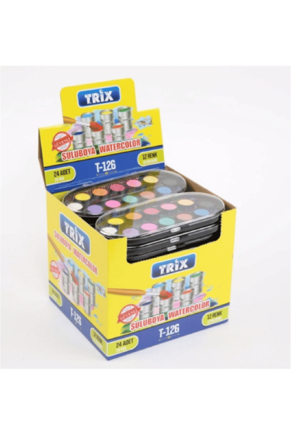 TRİX SULU BOYA 12 RENK 24 LÜ T-126